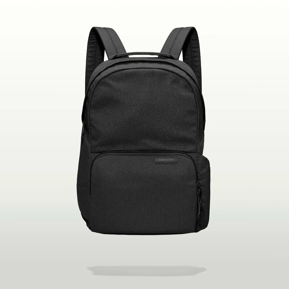 Brevite Classic Daily Backpack Triple Black Travel Slim Everyday Office NEW